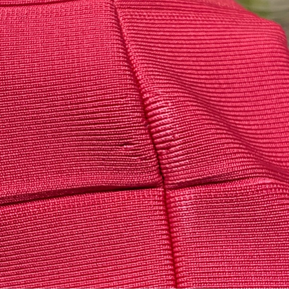 Herve Leger hot pink U shaped bodycon bandage mini dress - Picture 8 of 12